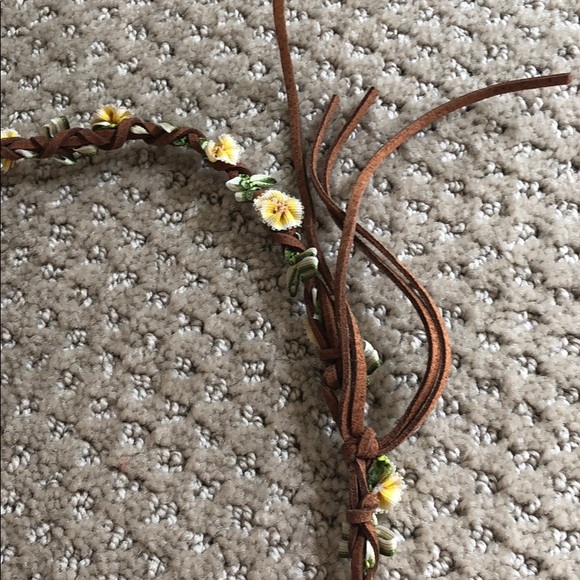 Free People Braided Leather Flower Crown - Picture 2 of 3